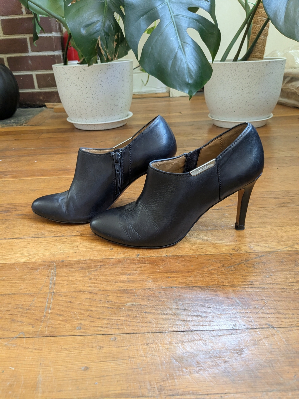 Y2K Coach Black Leather Heeled Booties